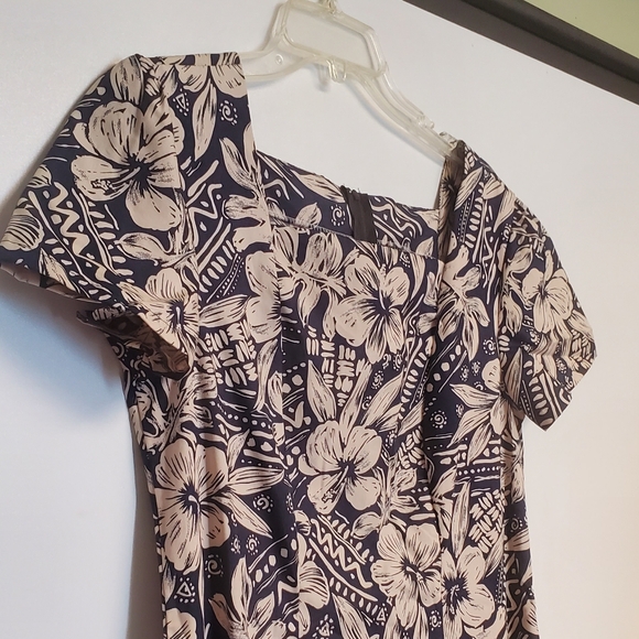 Jade Fashions Made in Hawaii Cotton Tropical Hibiscus Hawaiian  Maxi Dress Large - Picture 3 of 10